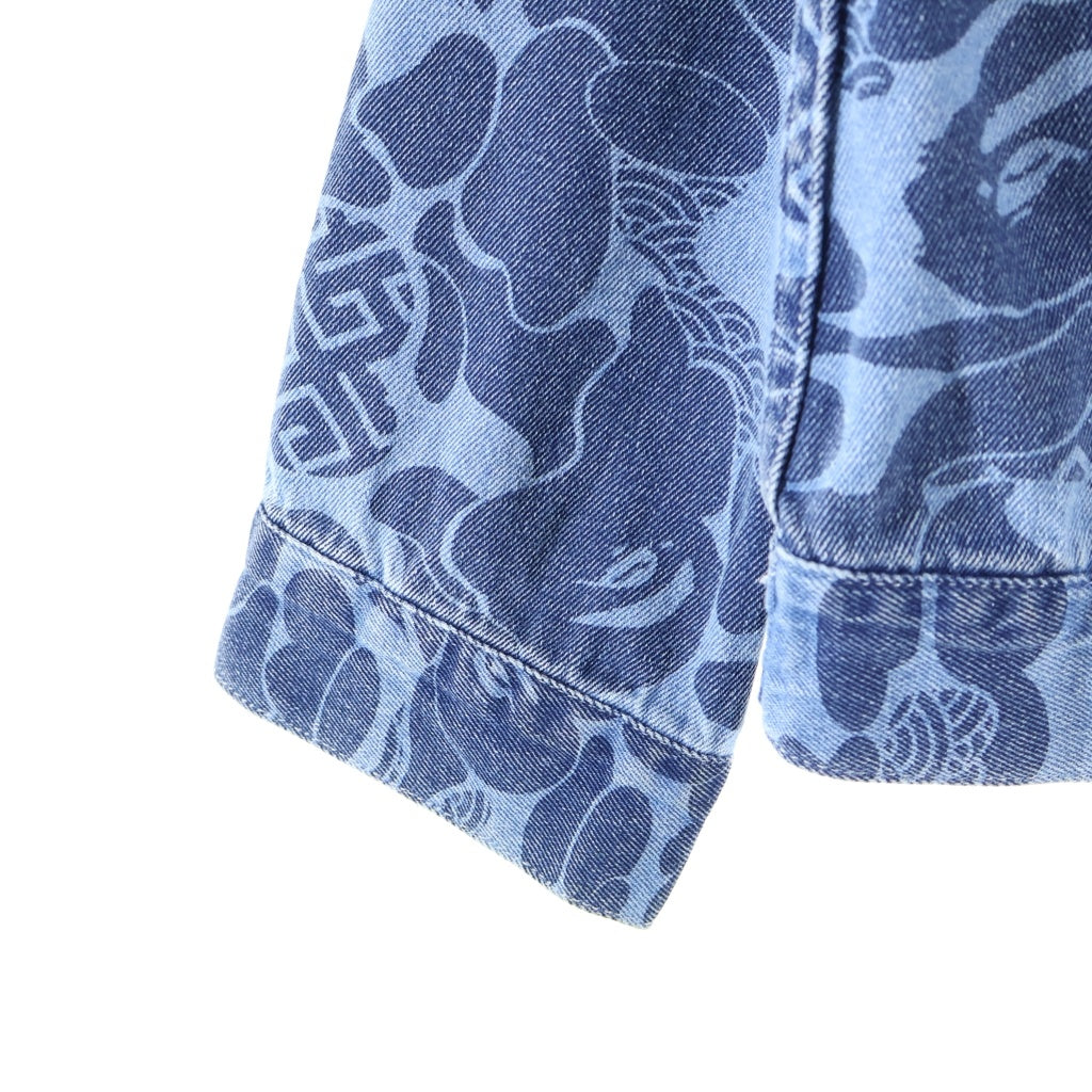 A BATHING APE(アベイシングエイプ) Blue Asia Camo Denim Jacket ブルーアジアカモ 総柄 デニムジャケット インディゴ 001LJK201002M