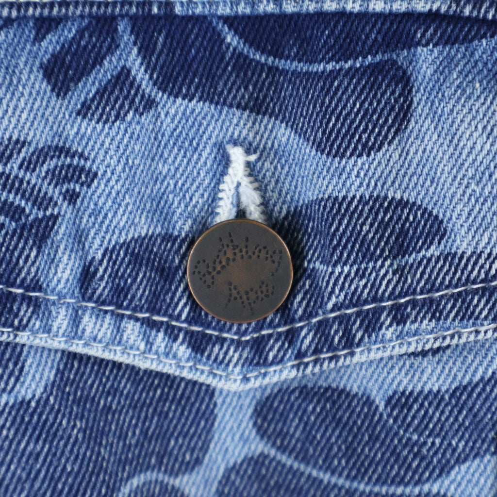 A BATHING APE(アベイシングエイプ) Blue Asia Camo Denim Jacket ブルーアジアカモ 総柄 デニムジャケット インディゴ 001LJK201002M
