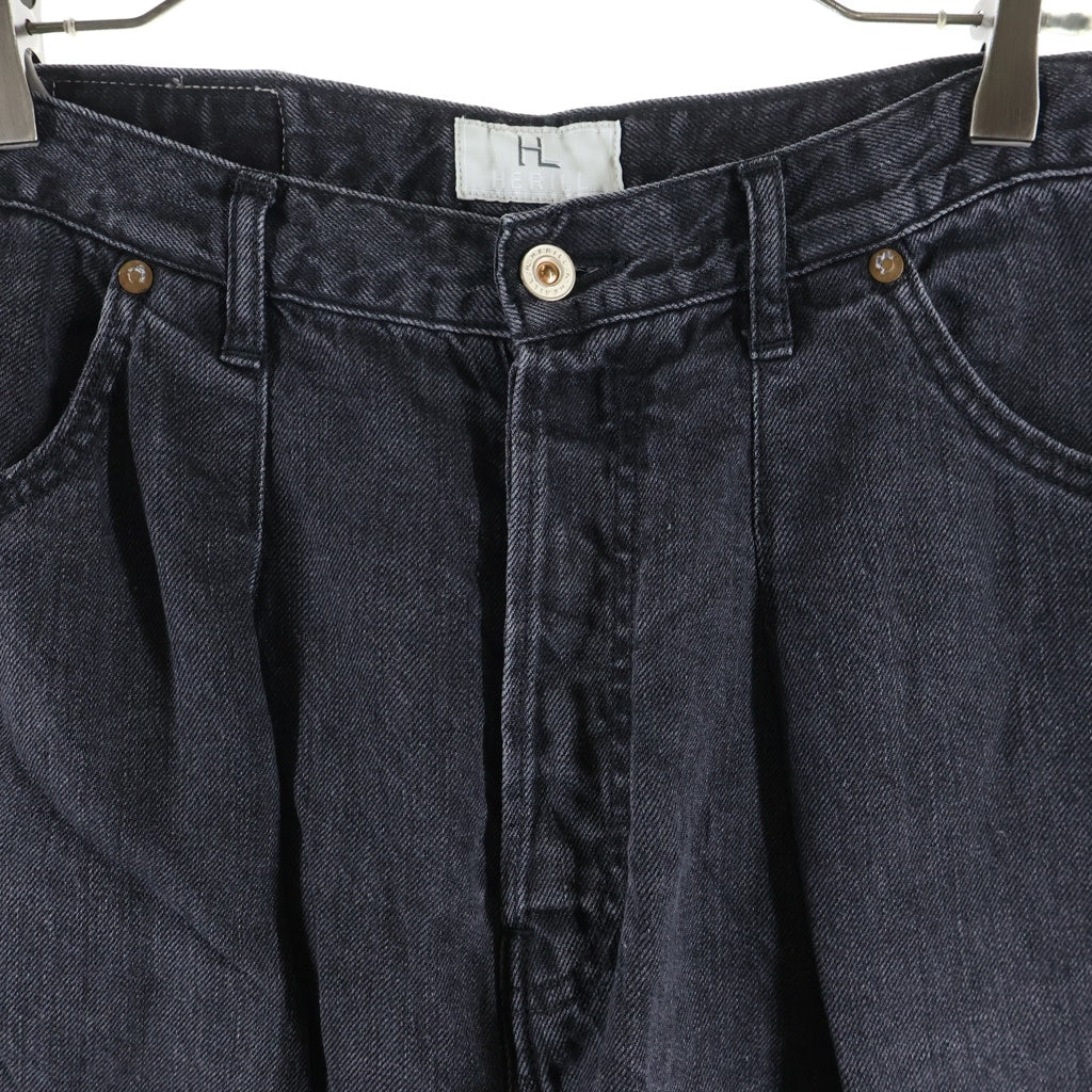 HERILL(ヘリル) 26SS LINEN DENIM 4PK 4ポケット リネン混 ワイドデニムパンツ ブラック 26-030-HL-8090-10