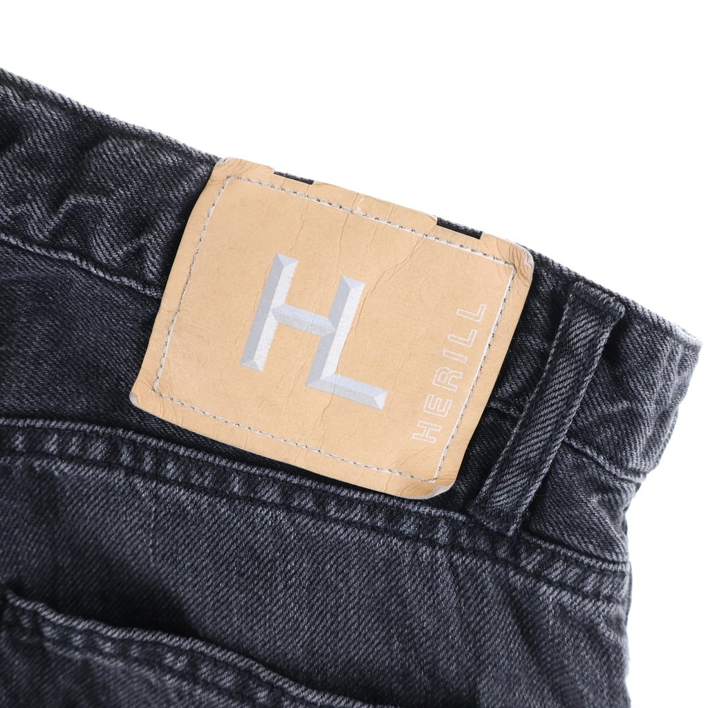 HERILL(ヘリル) 26SS LINEN DENIM 4PK 4ポケット リネン混 ワイドデニムパンツ ブラック 26-030-HL-8090-10