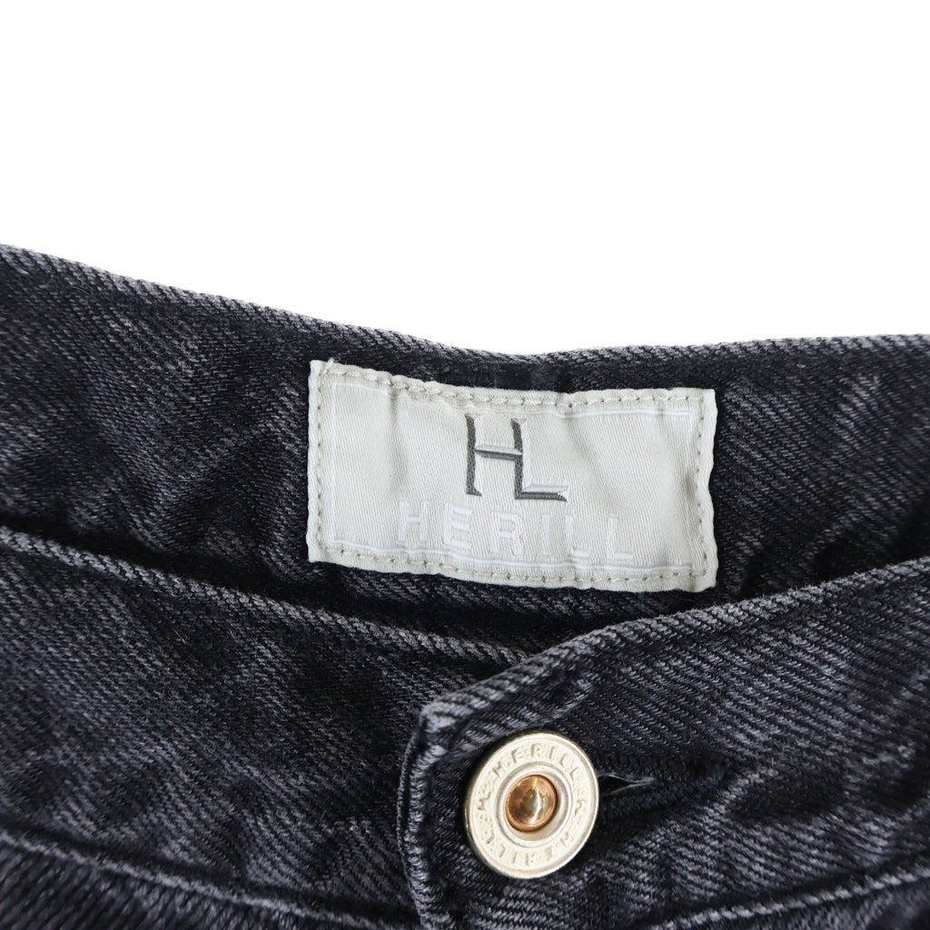 HERILL(ヘリル) 26SS LINEN DENIM 4PK 4ポケット リネン混 ワイドデニムパンツ ブラック 26-030-HL-8090-10