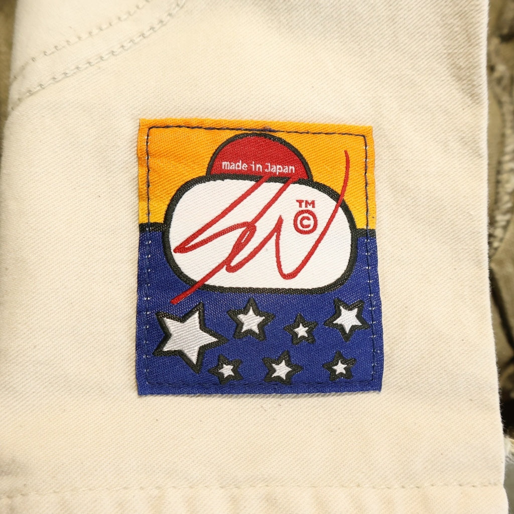 NO BRAND(ノーブランド) SWJP/WOTHERSPOON DESIGNS (ウェザースプーンデザイン) 25SS CARPENTER PANTS ペイント加工 カーペンターパンツ カーキ PT-02