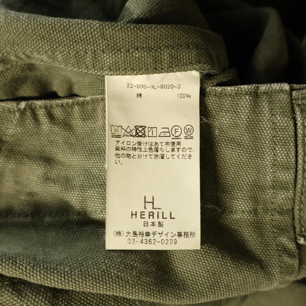 HERILL(ヘリル) DUCK CARGOPANTS ダック ワイドカーゴパンツ カーキ 22-030-HL-8020-3