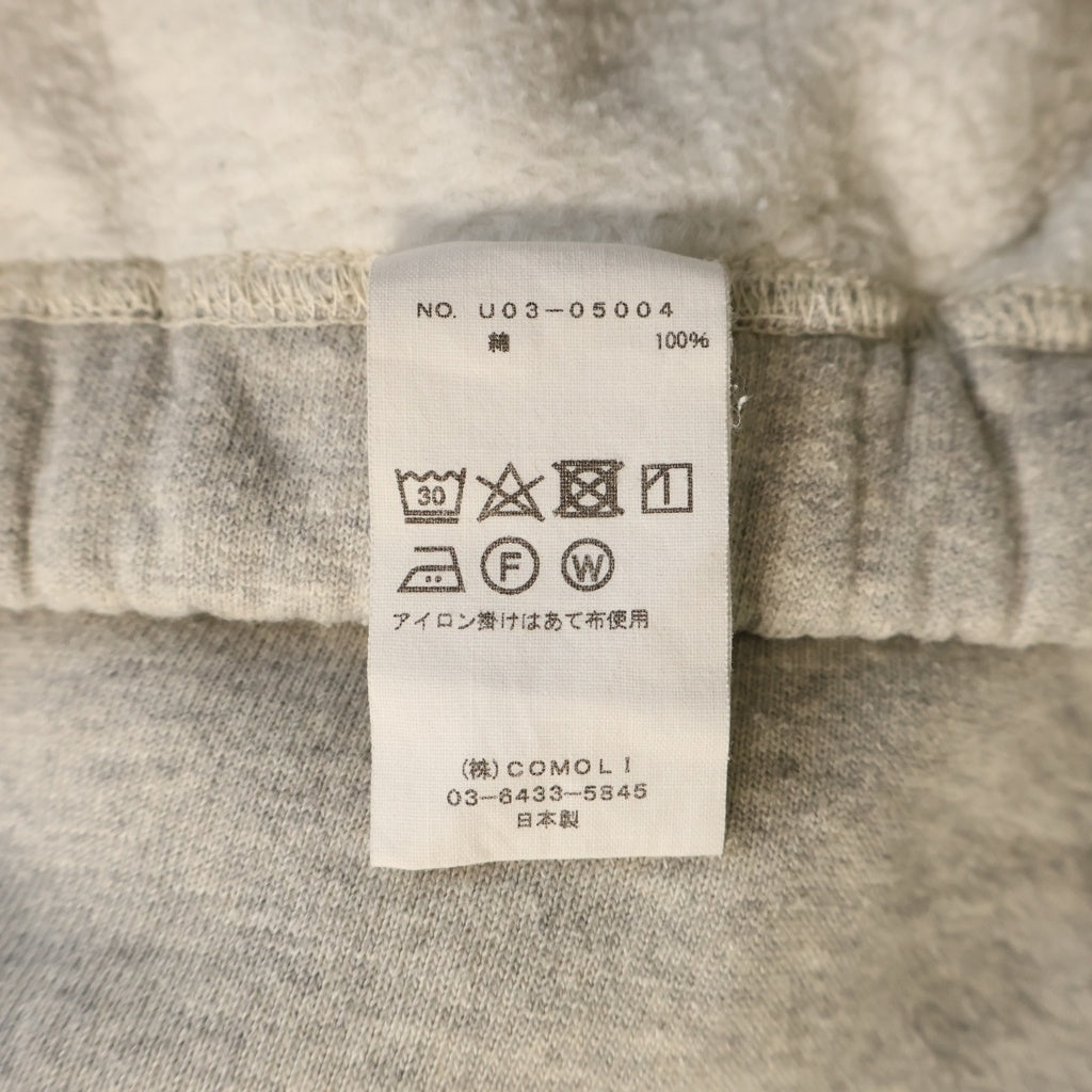 COMOLI(コモリ) 21AW コットン吊裏毛 スウェットジョガーパンツ グレー U03-05004