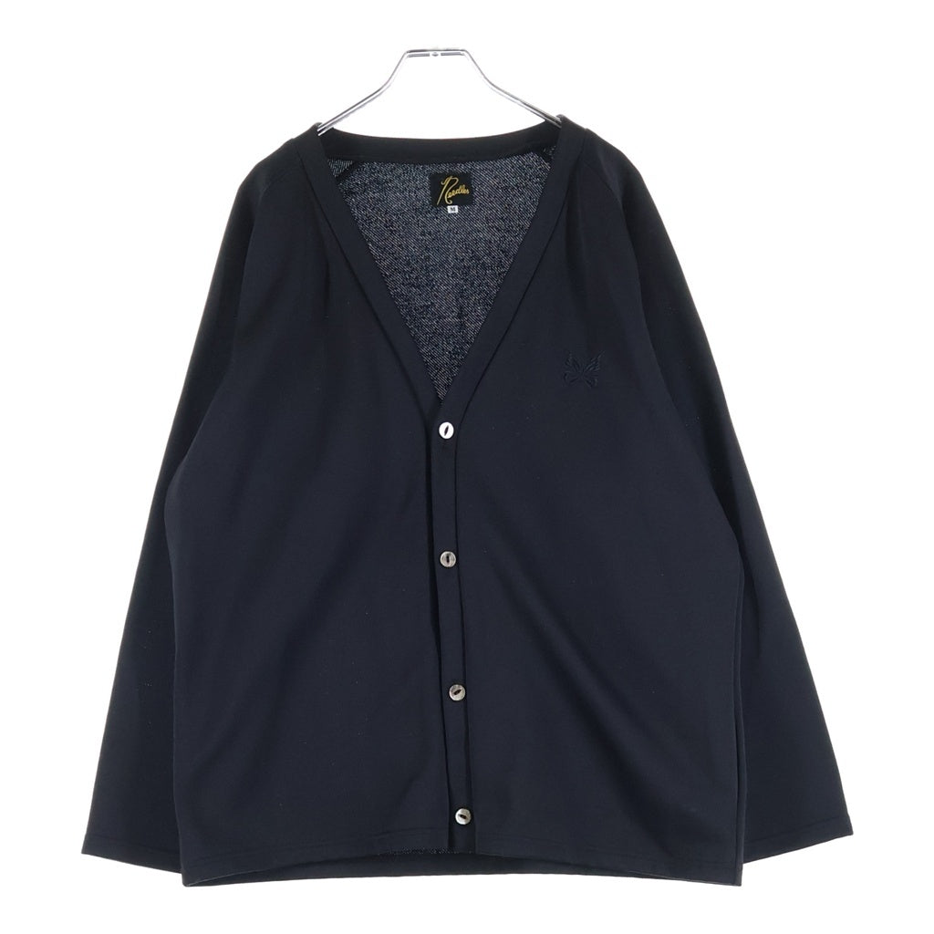 Needles(ニードルス) V Neck Cardigan C/Pe Bright Jersey パピヨンエンブロイダリー Vネック カーディガン ジャージ ブラック LQ246