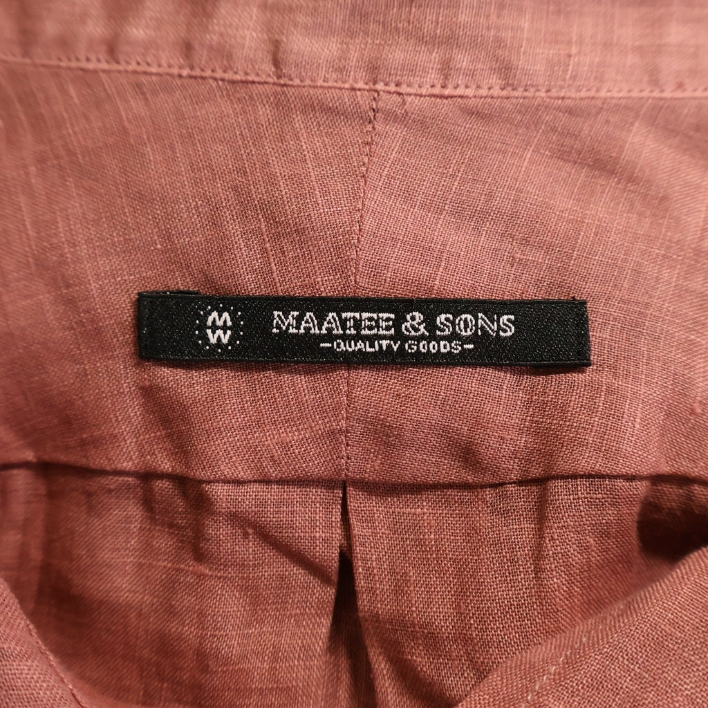 MAATEE&SONS(マーティーアンドサンズ) Khaki別注 ドS LINEN PULLOVER SHIRT リネン プルオーバー 長袖シャツ レッド MTKH6103-0614