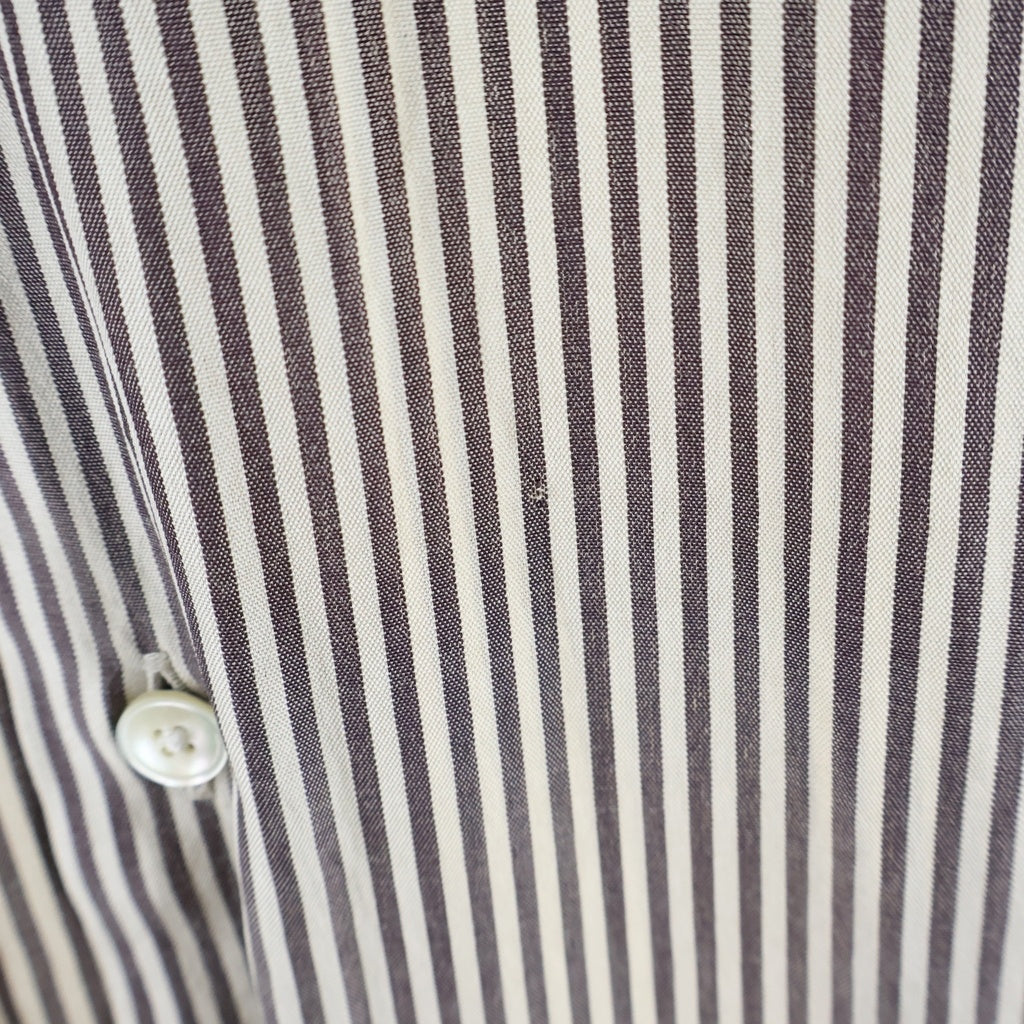 MAATEE&SONS(マーティーアンドサンズ) CHARLES SILK COTTON STRIPE チャールズ シルク コットン ストライプ 長袖シャツ グレー MT3303-0602B
