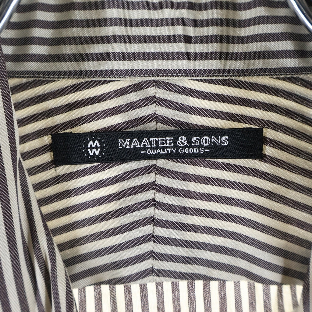 MAATEE&SONS(マーティーアンドサンズ) CHARLES SILK COTTON STRIPE チャールズ シルク コットン ストライプ 長袖シャツ グレー MT3303-0602B
