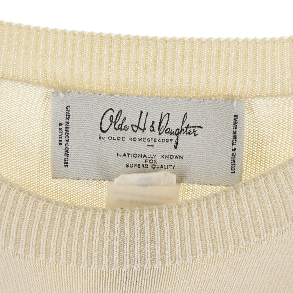 NO BRAND(ノーブランド) Olde H & Daughter(オールド エイチアンドドウター) クルーネック シルクニットセーター アイボリー 22687