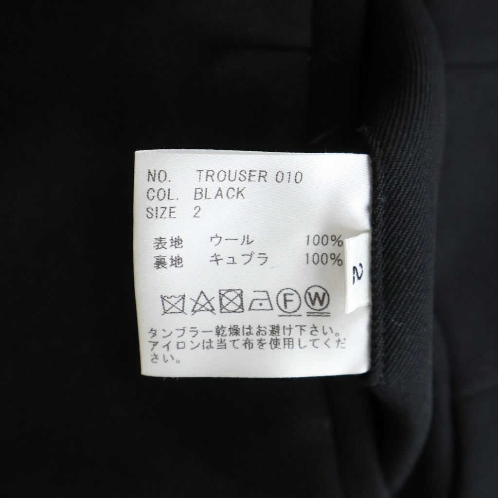 HEUGN(ユーゲン) GEORGE ジョージ ウールギャバジン 2Pテーパード トラウザーパンツ スラックス ブラック TROUSER 010