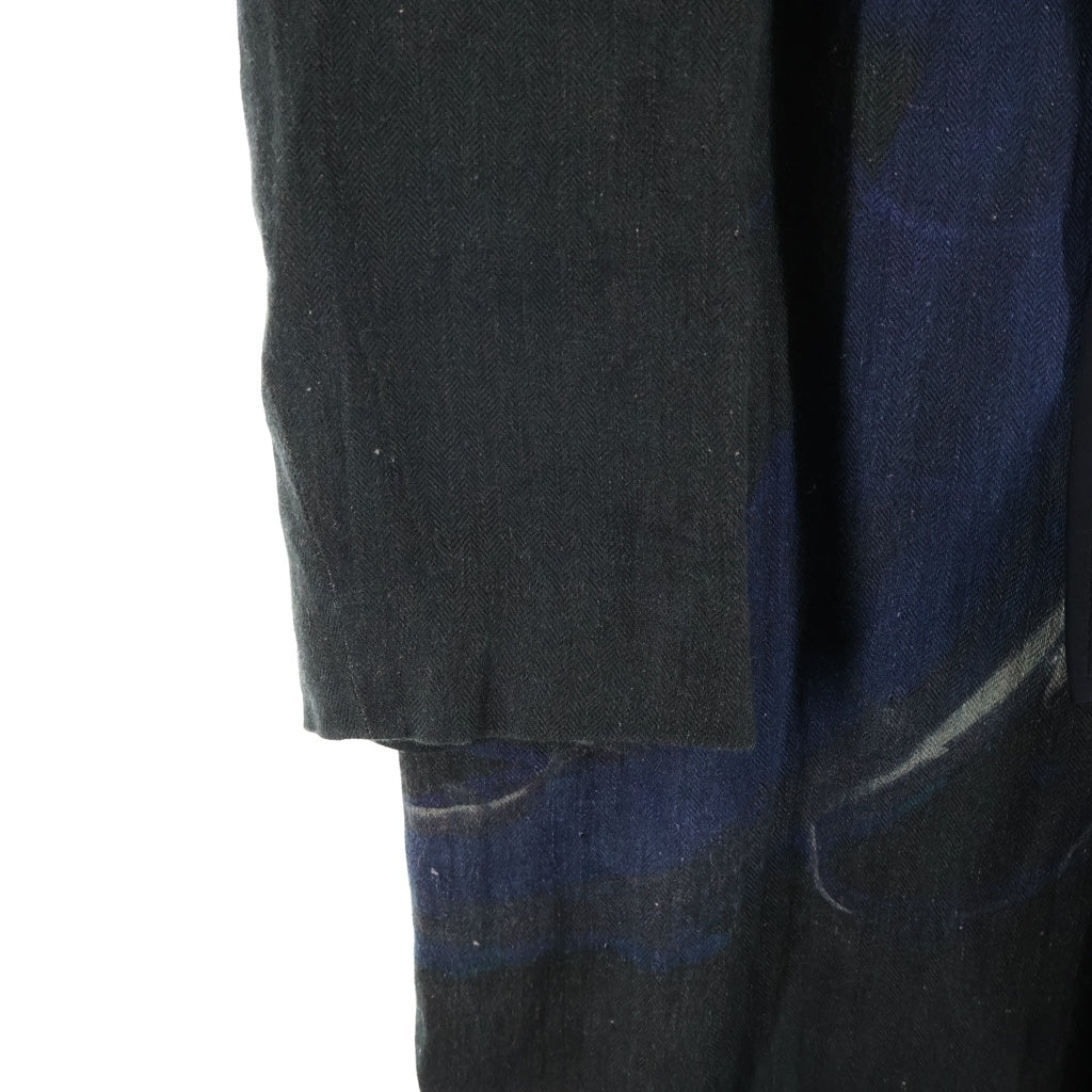 Yohji Yamamoto POUR HOMME(ヨウジヤマモト プールオム) 20SS P二重上前 ロングドレス 美しい物は日々消えていく レイヤードコート ブラック HN-D17-816