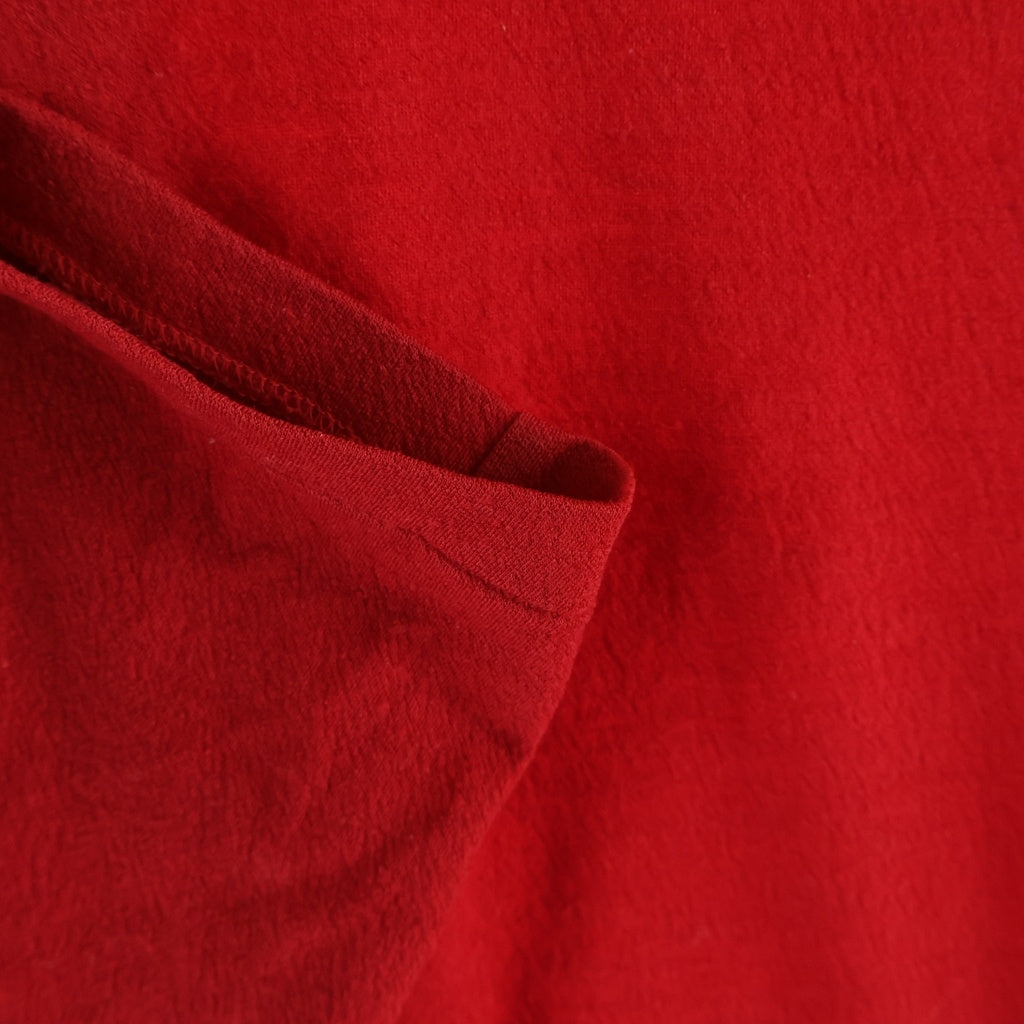 Yohji Yamamoto POUR HOMME(ヨウジヤマモト プールオム) 21AW ウール エアー天竺 丸首 クルーネック長袖Tシャツ カットソー レッド HX-T04-170