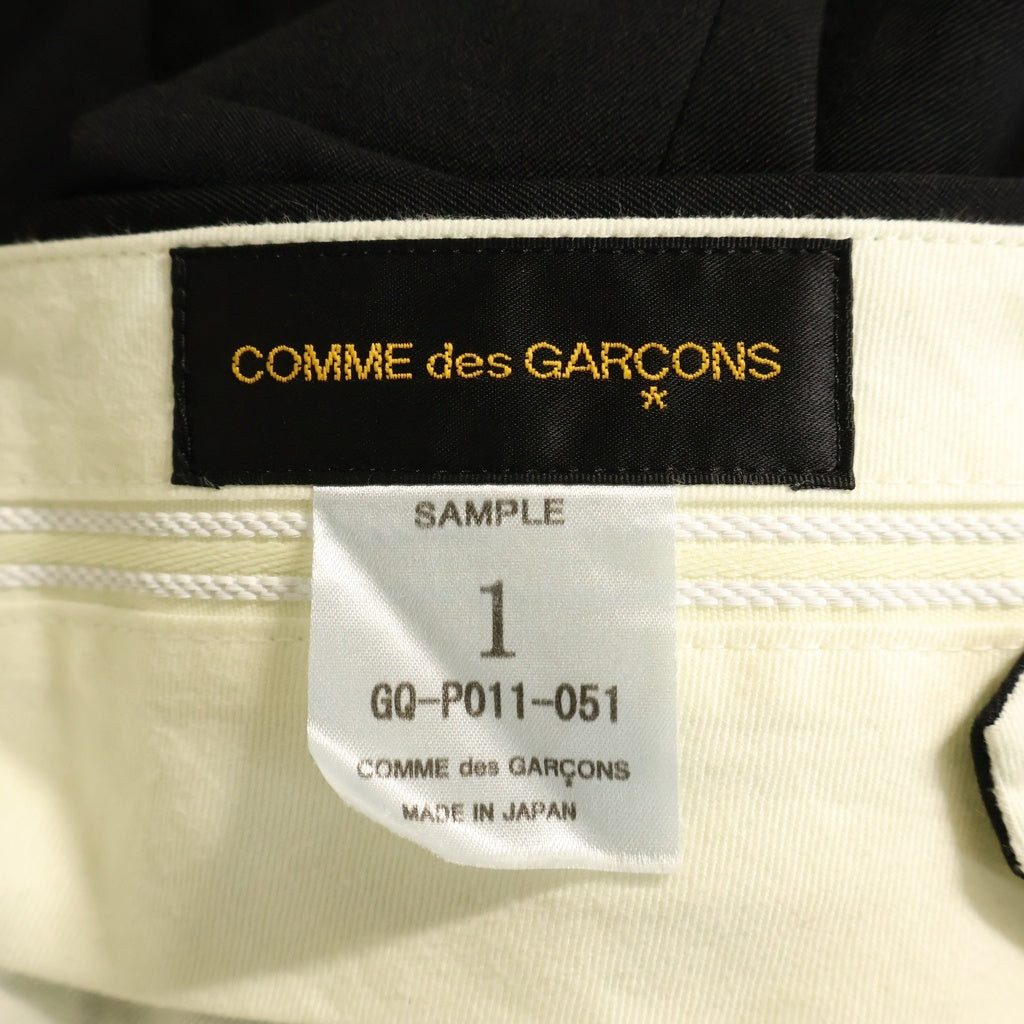 COMME des GARCONS(コムデギャルソン) 26SS SAMPLE サンプル 裾変形デザイン スラックスパンツ ブラック GQ-P011-051 レディース