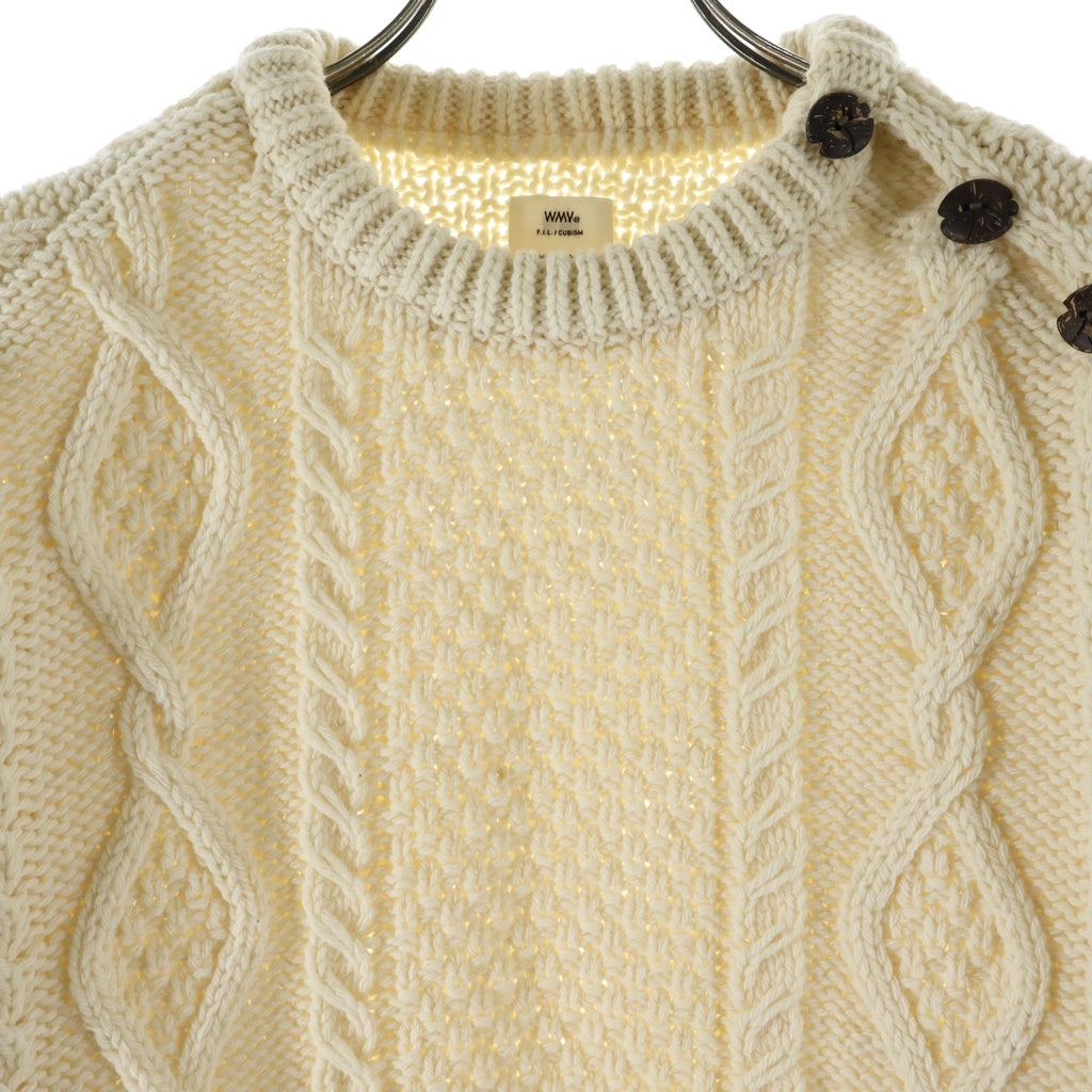 VISVIM(ヴィスヴィム) 20AW BOLLARD CREW KNIT W ボラード クルーネック ウールニットセーター アイボリー0320205012001 レディース