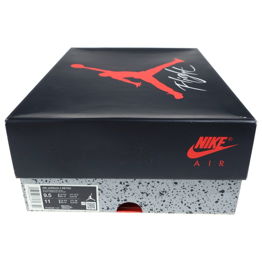 NIKE(ナイキ) AIR JORDAN 4 RETRO エアジョーダン4 ハイカットスニーカー ホワイト/ブルー US9.5/27.5cm FV5029-141