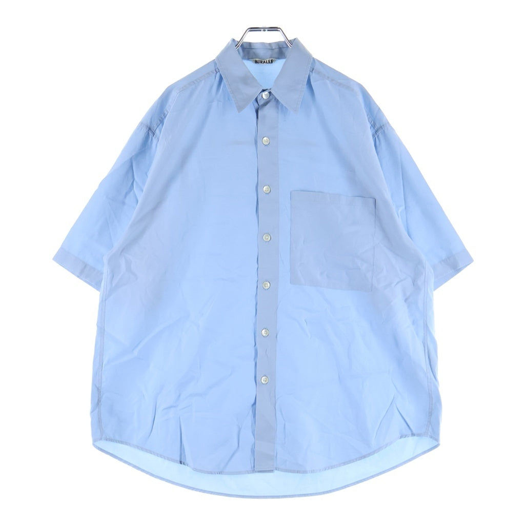 AURALEE(オーラリー) 24SS WASHED FINX TWILL BIG HALF SLEEVED SHIRT ウォッシュドフィンクスツイル ビッグ半袖シャツ ライトブルー A24SS03TN