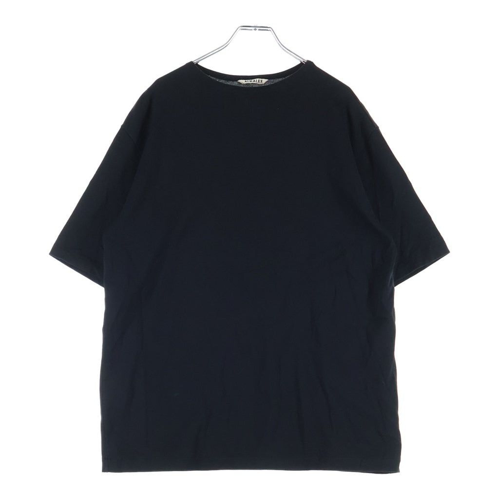 AURALEE(オーラリー) 25SS LUSTER PLAITING BOAT NECK TEE ラスタープレイティング ボートネック半袖Tシャツ カットソー ブラック A00P04GT