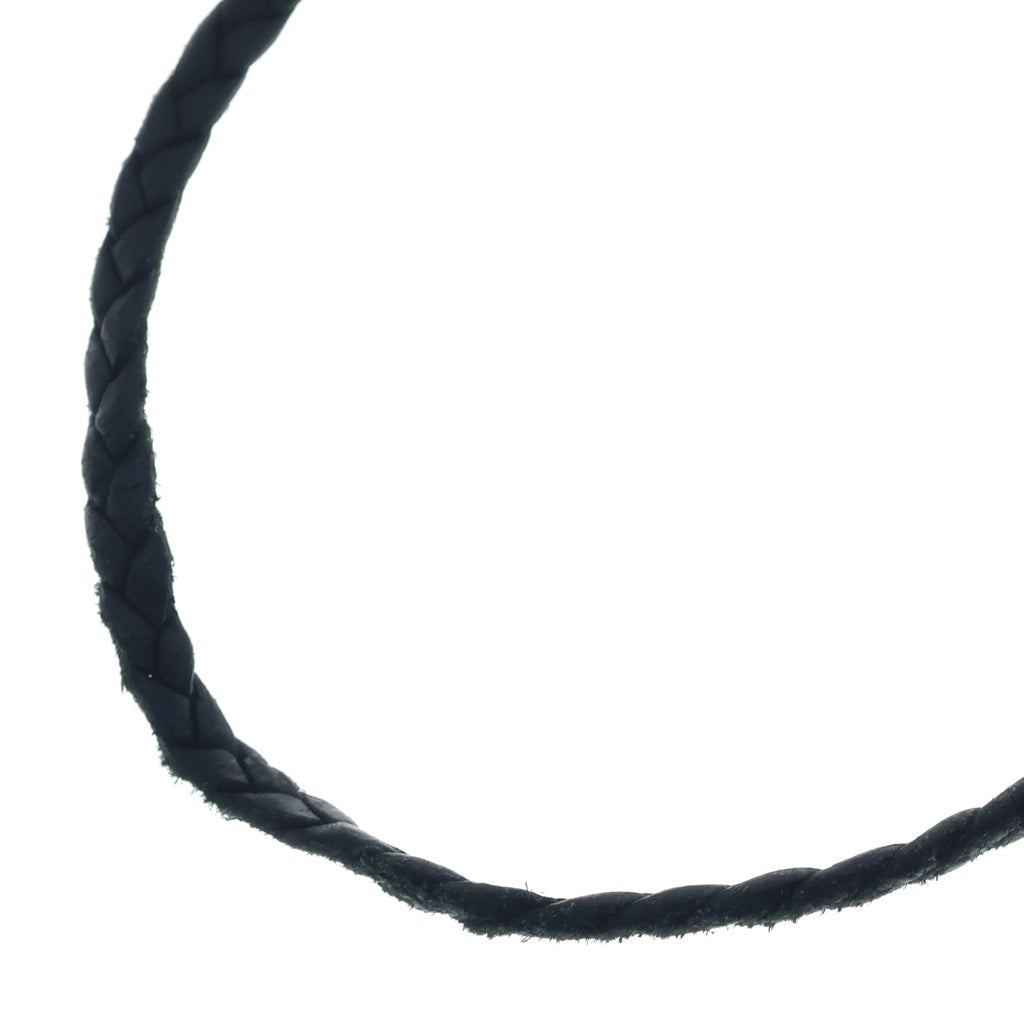 CHROME HEARTS(クロムハーツ) LEATHER BRAID SCROLL ネックレス レザーブレイドネックレス ブラック/シルバー BCA377