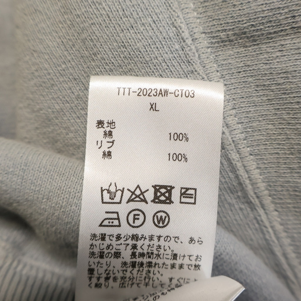 TTT_MSW(ティーモダンストリートウェア) 23AW CREW NECK SWEAT ダメージ加工 クルーネックスウェットトレーナー ライトブルー TTT-2023AW-CT03