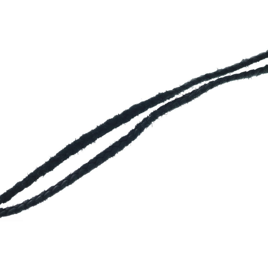 CHROME HEARTS(クロムハーツ) LEATHER BRAID SCROLL ネックレス レザーブレイドネックレス ブラック/シルバー BCA377