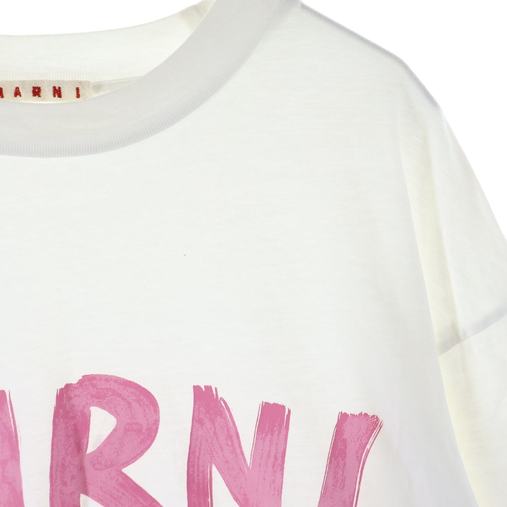 MARNI(マルニ) レタリングロゴプリント クルーネック半袖Tシャツ カットソー ホワイト レディース THJET49EPH USCS11
