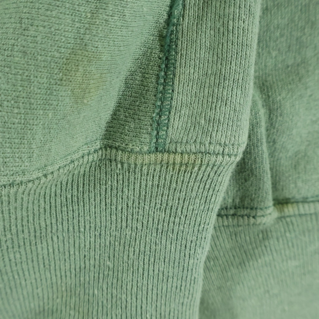 CHAMPION(チャンピオン) 90S VINTAGE REVERSE WEAVE SWEATSHIRT ヴィンテージ リバースウィーブ 刺繍タグ USA製 目あり エルボーパッチ付 クルーネックスウェットトレーナー グリーン/ネイビー