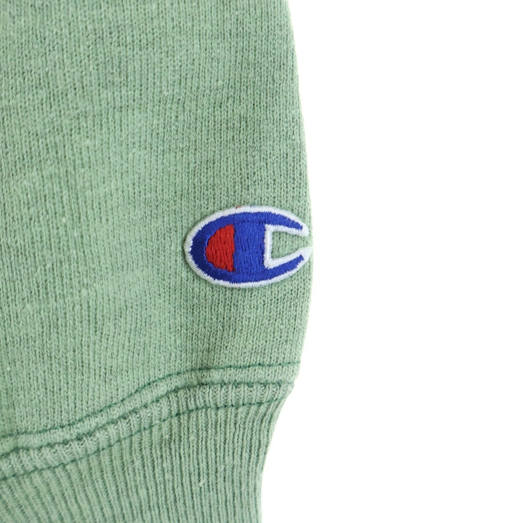 CHAMPION(チャンピオン) 90S VINTAGE REVERSE WEAVE SWEATSHIRT ヴィンテージ リバースウィーブ 刺繍タグ USA製 目あり エルボーパッチ付 クルーネックスウェットトレーナー グリーン/ネイビー