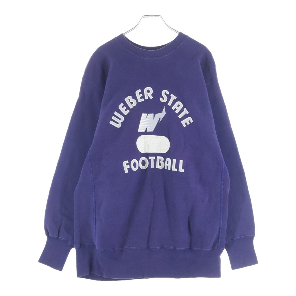 CHAMPION(チャンピオン) 70S VINTAGE REVERSE WEAVE SWEATSHIRT ヴィンテージ リバースウィーブ 単色タグ USA製 三段プリント 目無し クルーネックスウェットトレーナー パープル