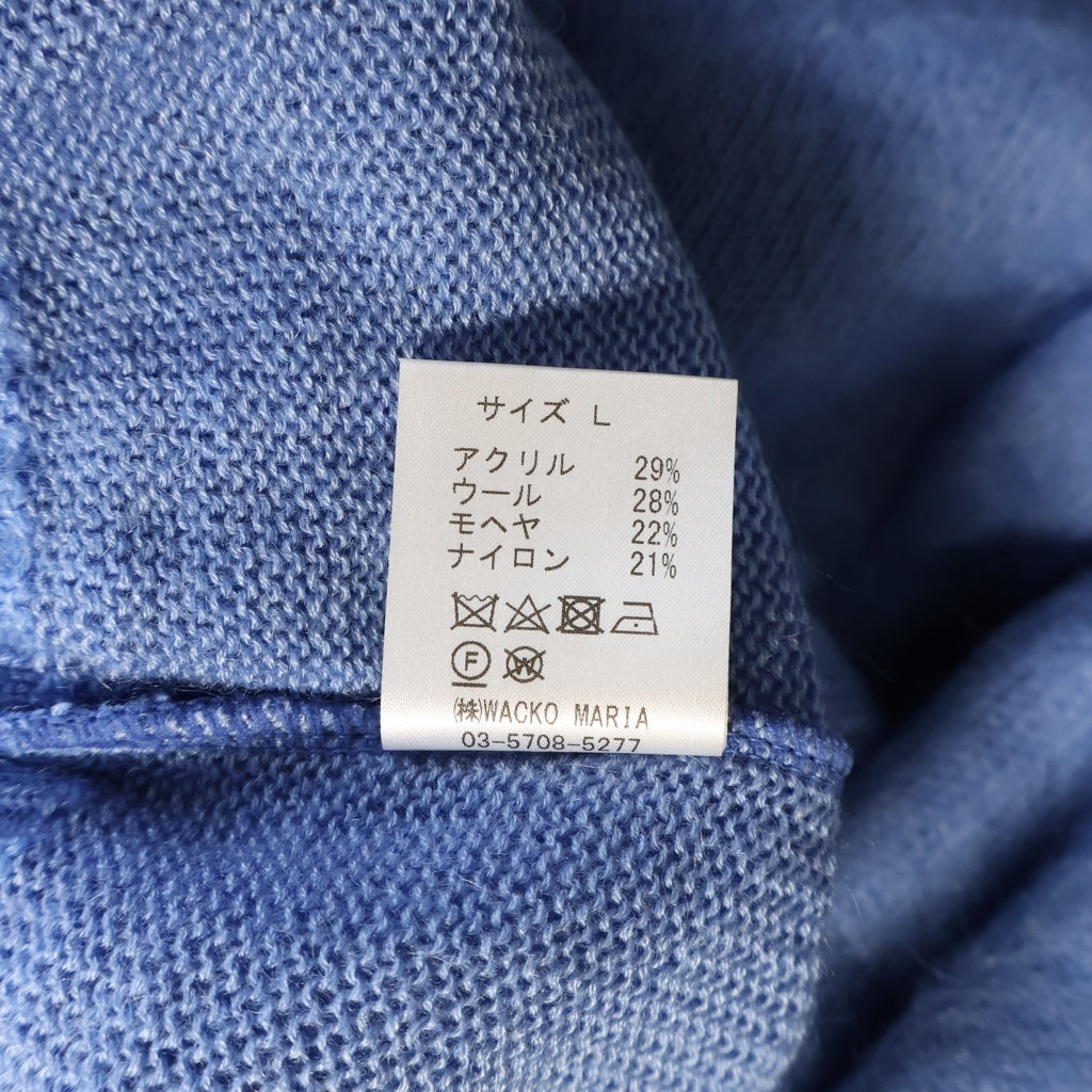 WACKO MARIA(ワコマリア) 23SS MOHAIR CARDIGAN モヘアニットカーディガン ブルー 22FW-WMK-KN0