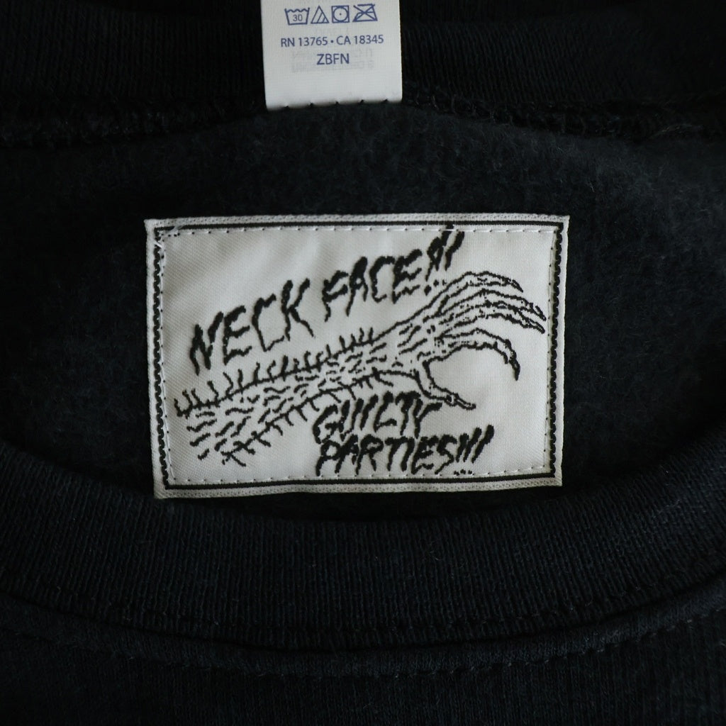 WACKO MARIA(ワコマリア) 24SS ×NECKFACE SWEAT SHIRT ネックフェイス フロントプリント クルーネックスウェットトレーナー ブラック