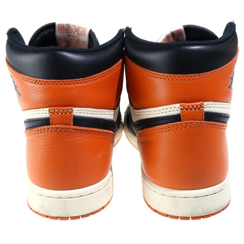 NIKE(ナイキ) AIR JORDAN 1 RETRO HIGH OG SHATTERED BACKBOARD エアジョーダン レトロ シャッタードバックボード ハイカットスニーカー オレンジ/ブラック US8.5/26.5cm DZ5485-008