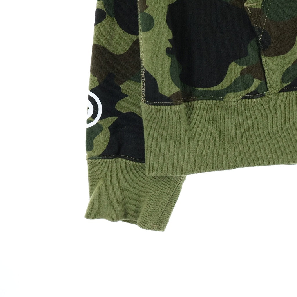 A BATHING APE(アベイシングエイプ) 1ST CAMO SHARK FULL ZIP HOODIE カモ柄 シャーク フルジップアップ フーデッド スウェット パーカー カーキ 001ZPJ801009M