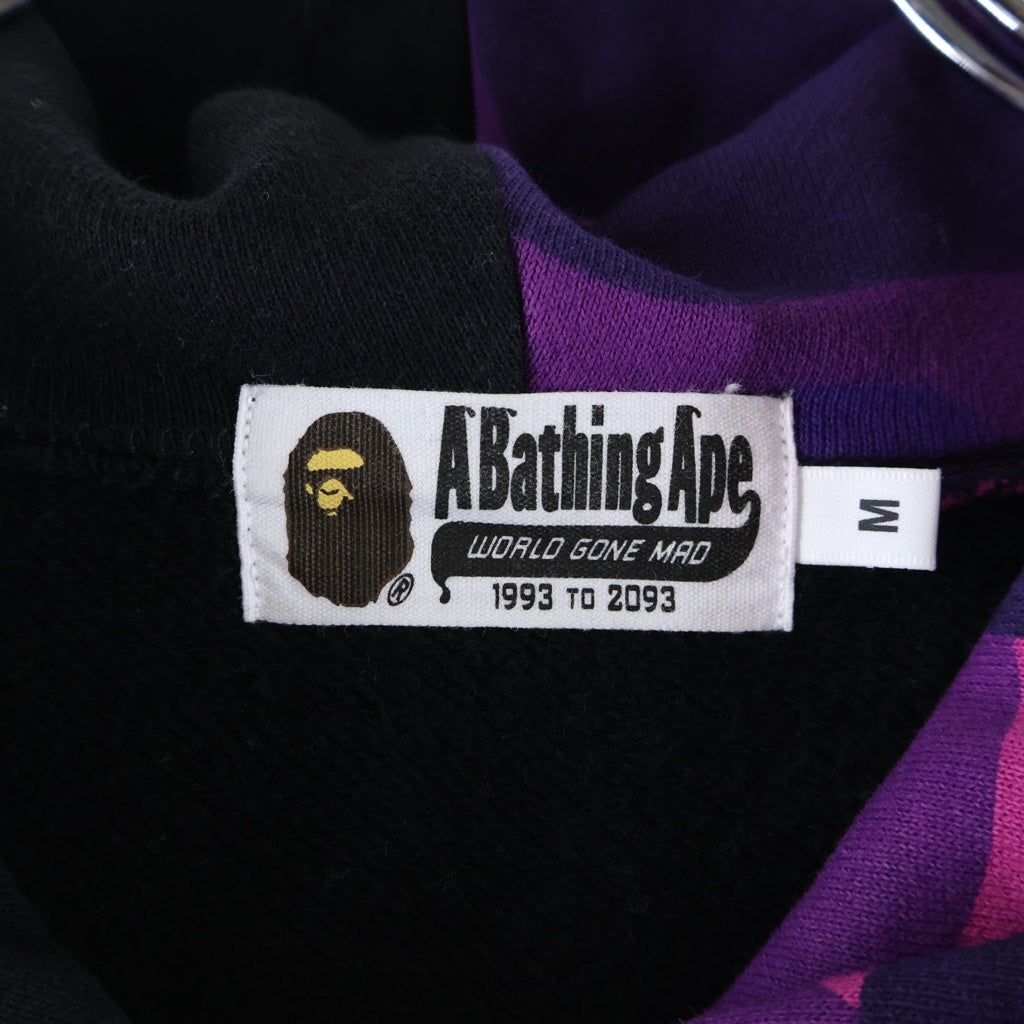 A BATHING APE(アベイシングエイプ) COLOR CAMO SHARK FULL ZIP HOODIE カラーカモ シャーク フルジップアップ フーデッド スウェット パーカー ブラック/パープル 001ZPJ801010M