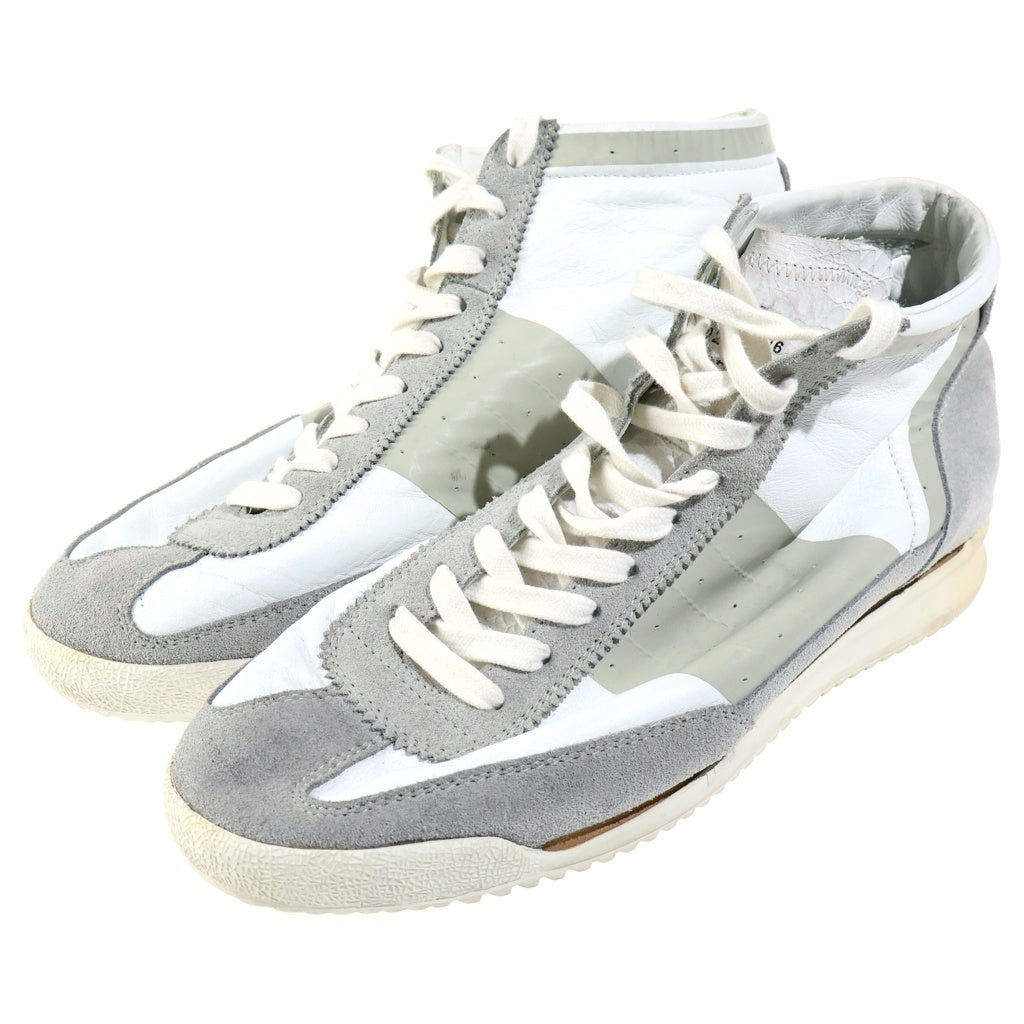 Maison Margiela(メゾンマルジェラ) イタリア製 REPLICA レプリカ ジャーマントレーナー ハイカットスニーカー ホワイト/グレー