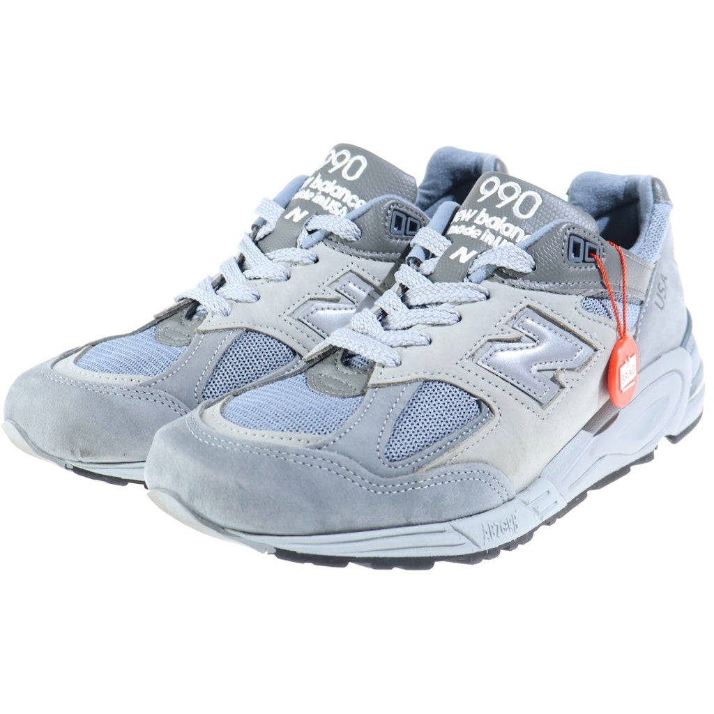 New Balance(ニューバランス) M990WT2 メッシュ スウェード ローカットスニーカー グレー US9/27cm