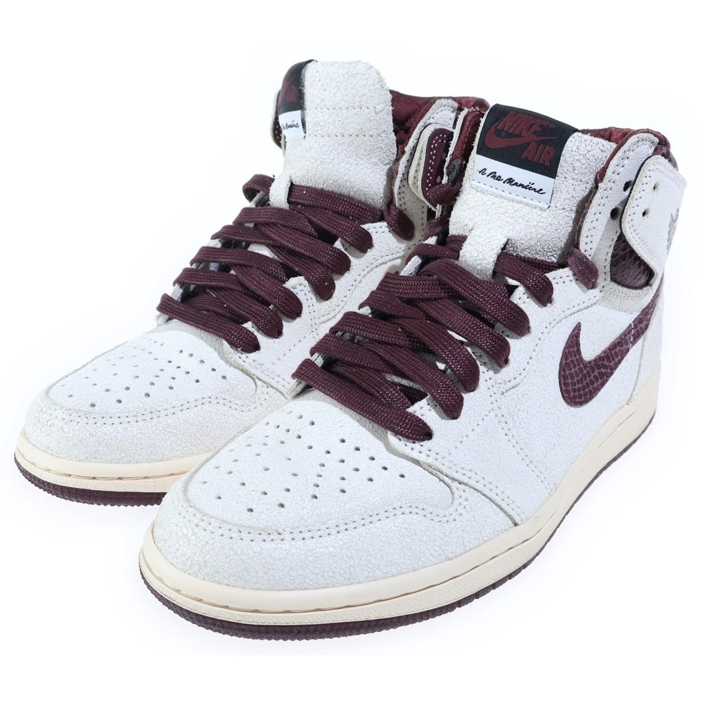 NIKE(ナイキ) ×A MA MANIERE AIR JORDAN 1 RETRO HIGH OG SP SAIL AND BURGUNDY アママニエール エアジョーダン1 レトロ セイル アンド バーガンディ ハイカットスニーカー DO7097-100