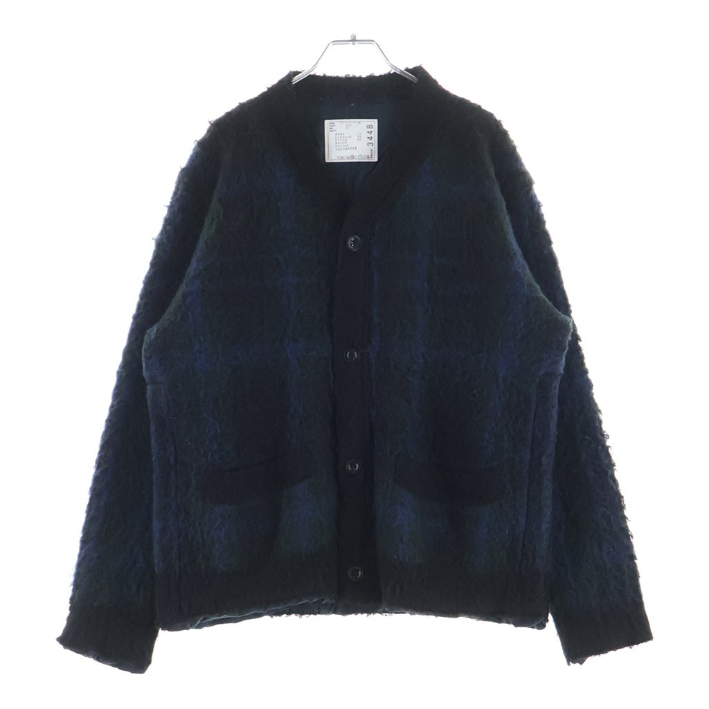 Sacai(サカイ) 24AW Plaid Knit Cardigan プレイド チェック ニットカーディガン グリーン 24-03448M