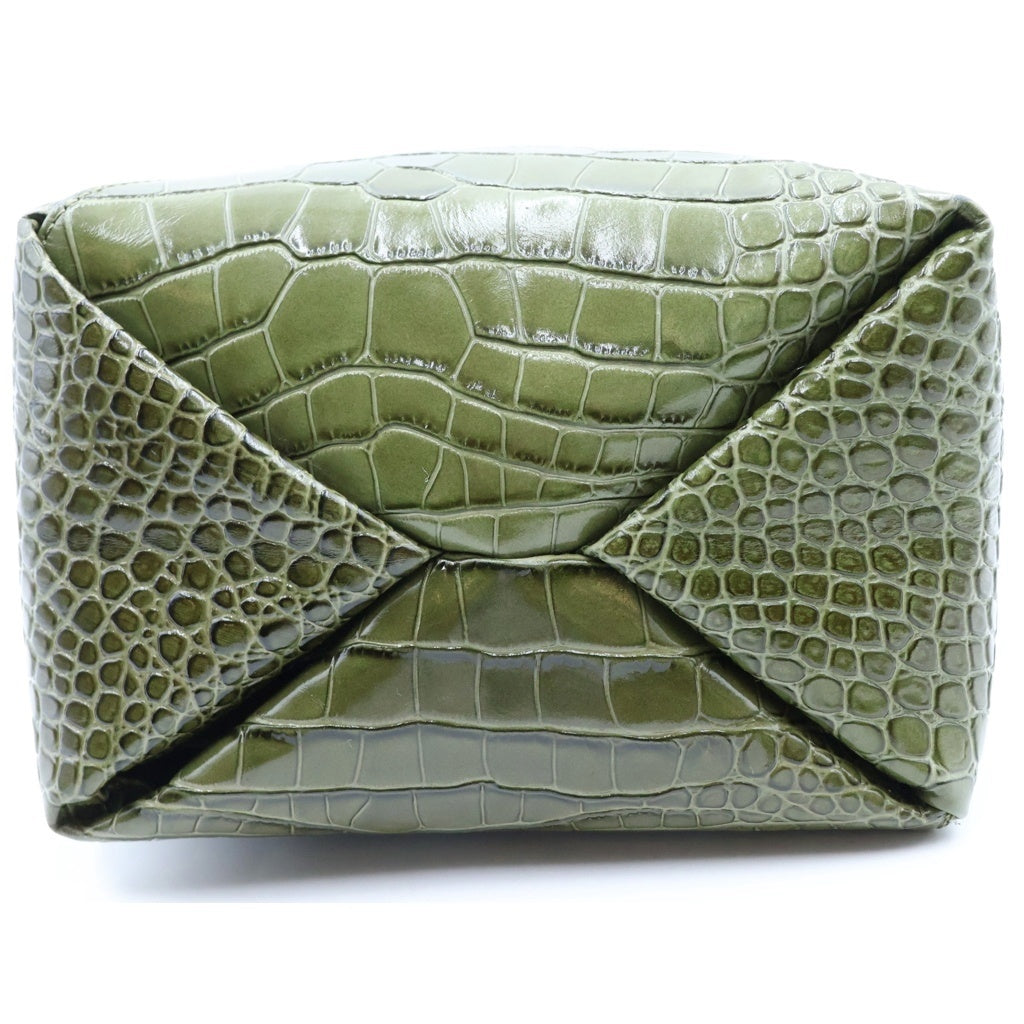 MM6 Maison Margiela(エムエムシックスメゾンマルジェラ) New Japanese Crossbody Bag ニュージャパニーズ クロコ型押し レザークロスボディバッグ グリーン SB6WD0042 レディース