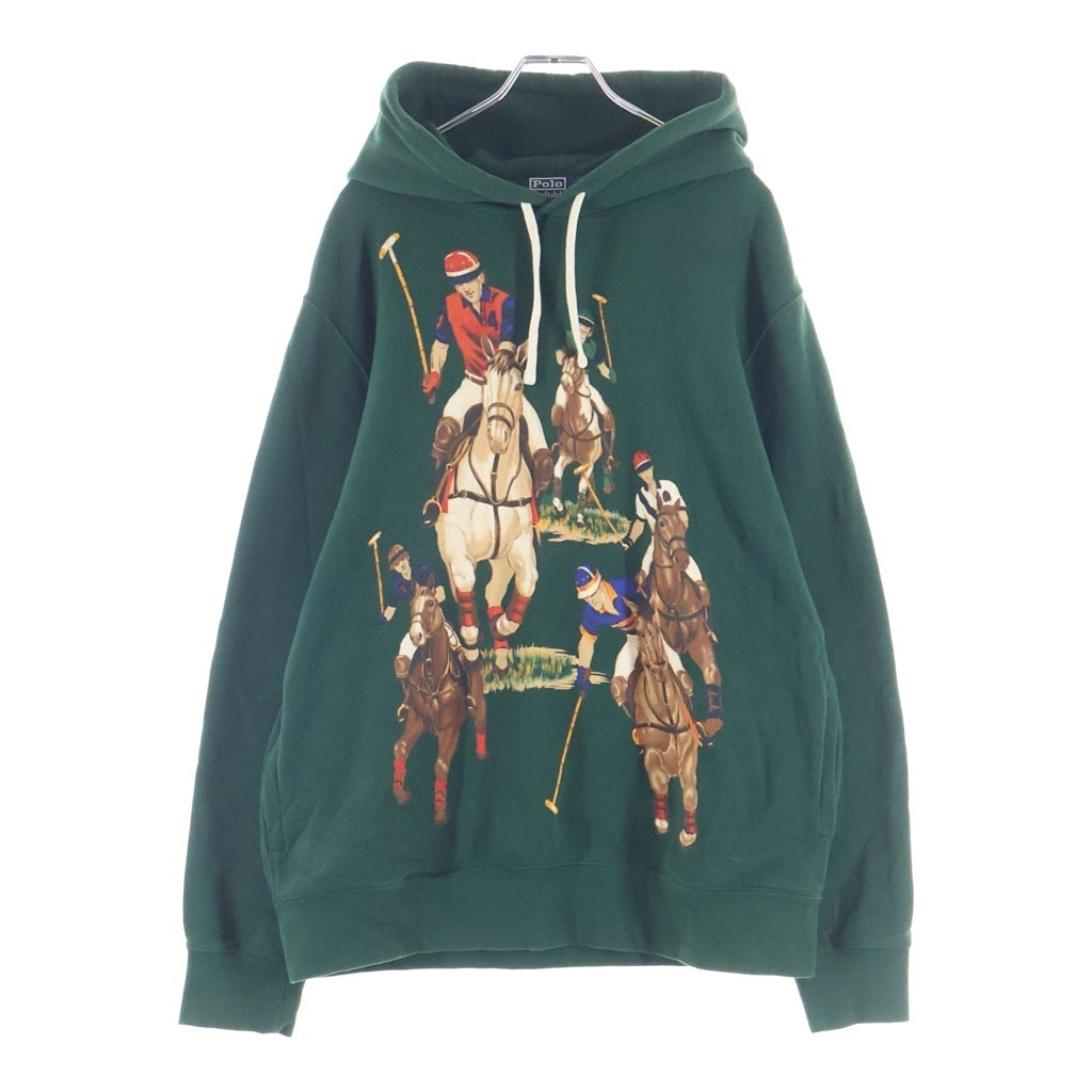 POLO RALPH LAUREN(ポロラルフローレン) 5 HORSE MAN SWEAT HOODIE 5ホースマンプリント プルオーバーフーデッドパーカー グリーン 710880821001