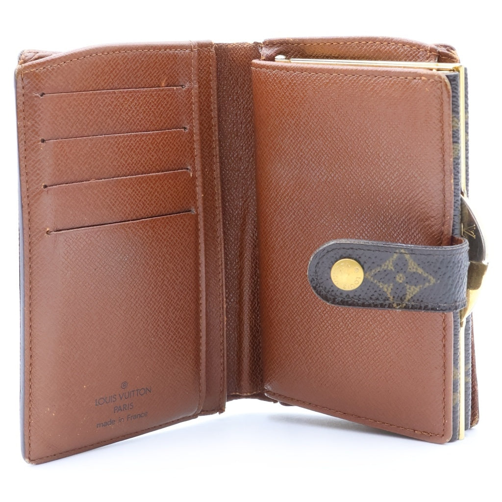 LOUIS VUITTON(ルイヴィトン) ポルトフォイユ ヴィエノワ モノグラム レザーウォレット がま口二つ折り財布 ブラウン M61674 TH1002 レディース