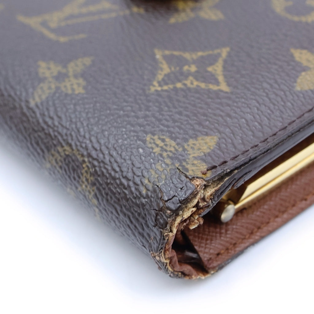 LOUIS VUITTON(ルイヴィトン) ポルトフォイユ ヴィエノワ モノグラム レザーウォレット がま口二つ折り財布 ブラウン M61674 TH1002 レディース