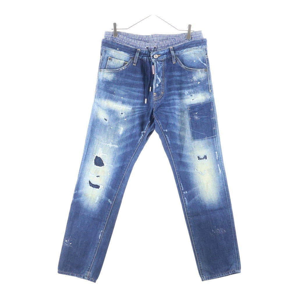 DSQUARED2(ディースクエアード) COOL GUY JEAN クールガイジーン ダメージ リペア加工 レイヤードドッキング ストレッチデニムパンツ インディゴ S71LA0822 S30309