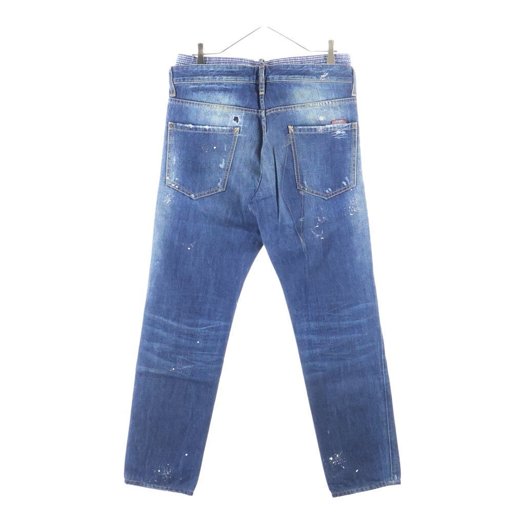 DSQUARED2(ディースクエアード) COOL GUY JEAN クールガイジーン ダメージ リペア加工 レイヤードドッキング ストレッチデニムパンツ インディゴ S71LA0822 S30309