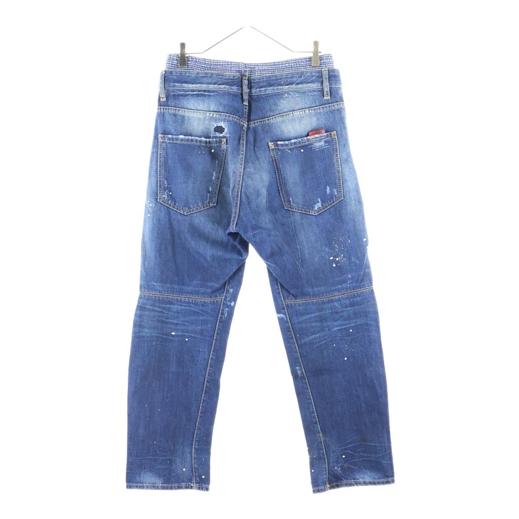 DSQUARED2(ディースクエアード) WORKWEAR JEAN ワークウェアジーン ダメージ リペア加工 レイヤードドッキング ストレッチデニムパンツ インディゴ S71LA0821 S30309