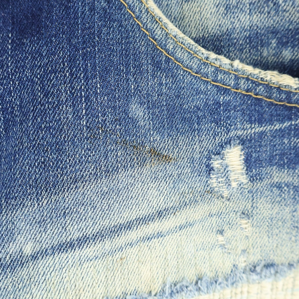 DSQUARED2(ディースクエアード) CLASSIC KENNY TWIST JEAN クラシックケニーツイストジーン クラッシュ リペア加工 ボタンフライデニムパンツ インディゴ 71LA338