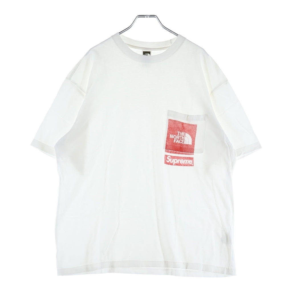 SUPREME(シュプリーム) 23SS ×THE NORTH FACE Printed Pocket Tee ノースフェイス ロゴプリント ポケットTシャツ 半袖クルーネックカットソー ホワイト NT02309I
