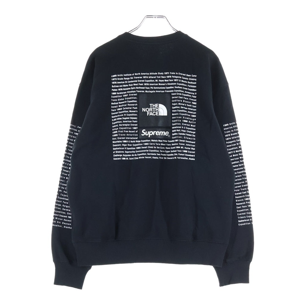 SUPREME(シュプリーム) 24SS ×THE NORTH FACE TNF Crewneck ノースフェイス ロゴプリント クルーネックスウェットトレーナー ブラック NT02411I