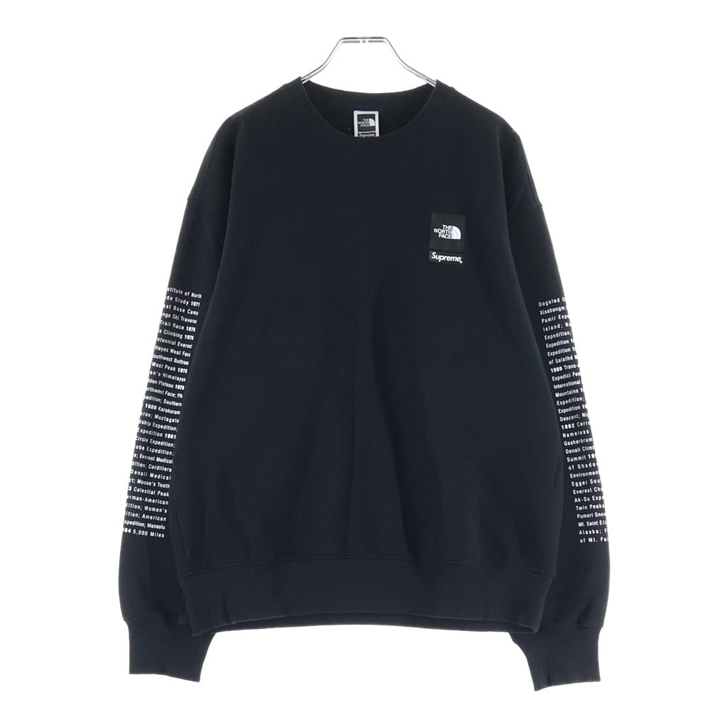 SUPREME(シュプリーム) 24SS ×THE NORTH FACE TNF Crewneck ノースフェイス ロゴプリント クルーネックスウェットトレーナー ブラック NT02411I