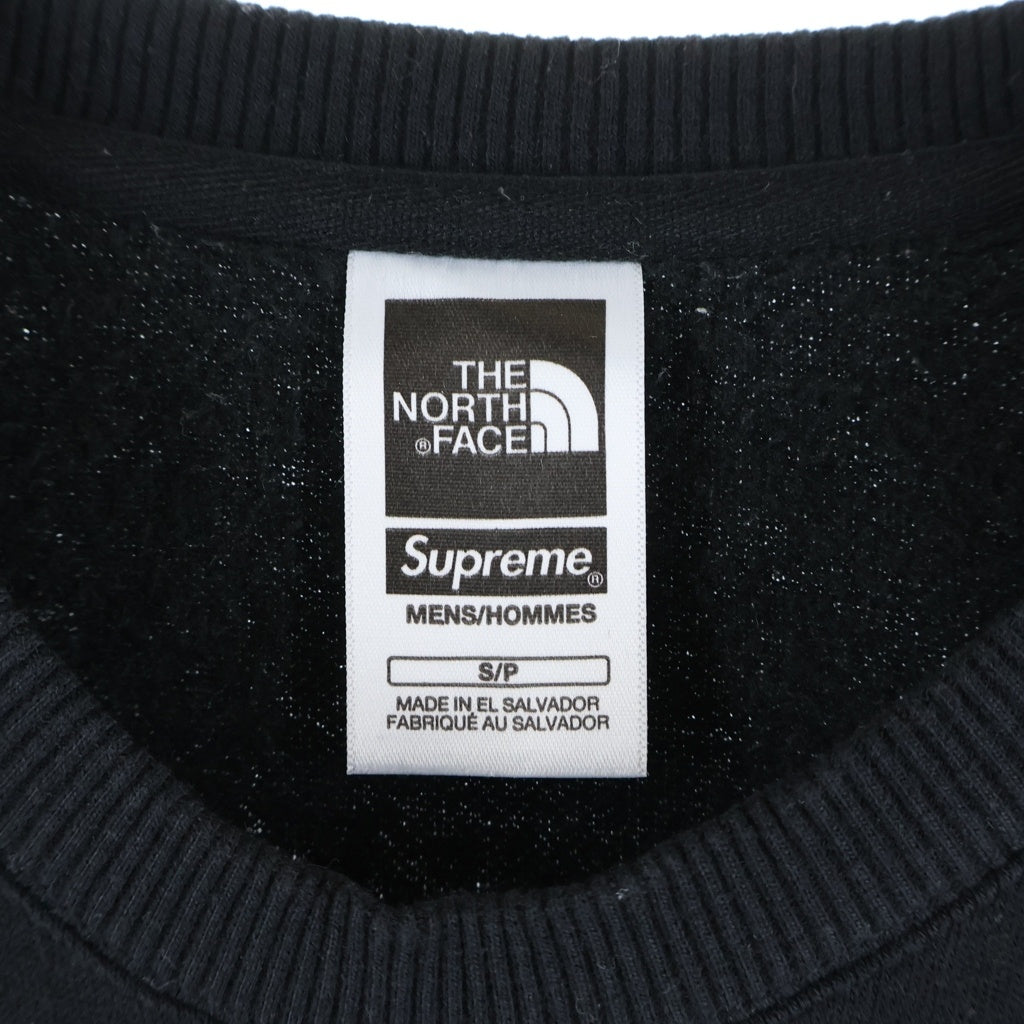 SUPREME(シュプリーム) 24SS ×THE NORTH FACE TNF Crewneck ノースフェイス ロゴプリント クルーネックスウェットトレーナー ブラック NT02411I