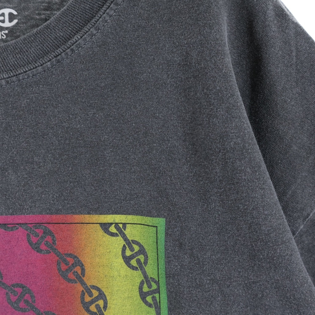 HOORSENBUHS(ホーセンブース) UNDER R TEE アンダーアール ウォッシュ加工 フロントプリントTシャツ 半袖クルーネックカットソー グレー 3920900370
